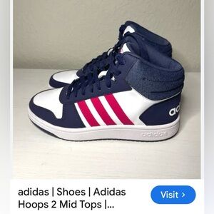 ADIDAS HOOPS 2 MID TOP KIDS SNEAKERS